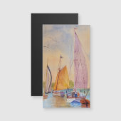 Sailboat Sunset Segelboot Magnetkarte (Vorne/Hinten)