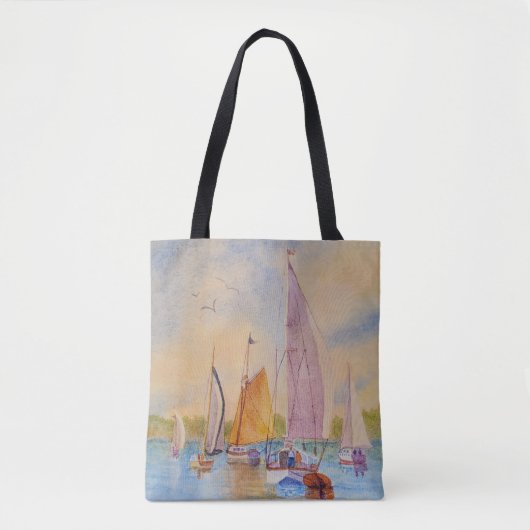 Sailboat Sunset Segelboot Tasche (Vorderseite)