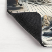 Sailboat Tabby Katze Schlafen auf Ropp Mousepad (Ecke)