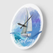 Sailboat-Text Segeltörn Acrylmauer Große Wanduhr (Winkel)