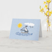 Sailboat Textured Karte (Gelbe Blume)