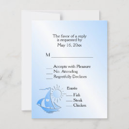 Sailboat Theater UAWG mit Menü Auswahl an Entree RSVP Karte