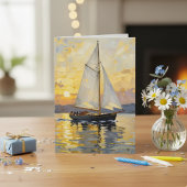 Sailboat Themed Happy Birthday Karte