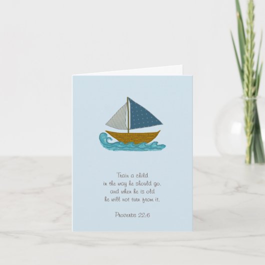 Sailboat Train a Child Scripture Danke Lehrer (Vorderseite)