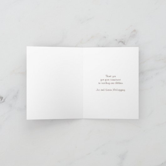 Sailboat Train a Child Scripture Danke Lehrer (Innenseite)