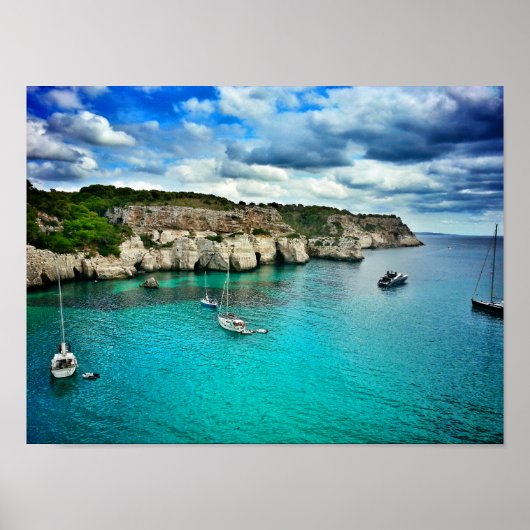 Sailboat Tropical Island Coast Poster (Vorne)