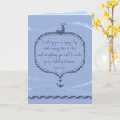 Sailboat und Anchor Nautical Happy Geburtstag Karte (Gelbe Blume)