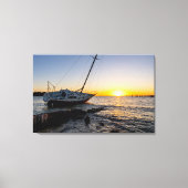 Sailboat und Jetty Sunset Leinwand (Vorderseite)