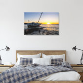 Sailboat und Jetty Sunset Leinwand (Insitu (Schlafzimmer))