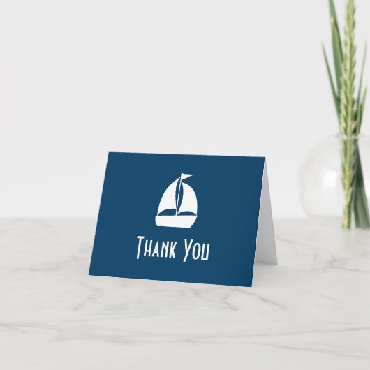 Sailboat Vielen Dank Note Cards (Navy Blue) Dankeskarte (Vorderseite)