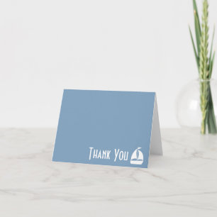 Sailboat Vielen Dank Note Cards (Steel Blue Gray) Dankeskarte