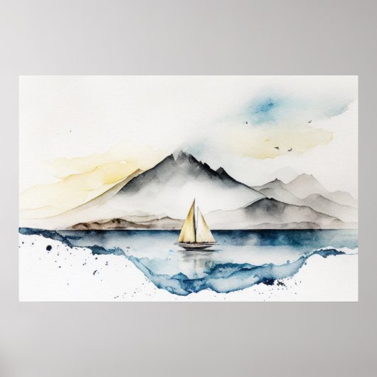 Sailboat Watercolor Poster (Vorne)