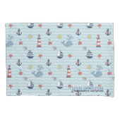 Sailboat, Wave and Whale Pattern ID1228 Kissenbezug (Vorderseite)