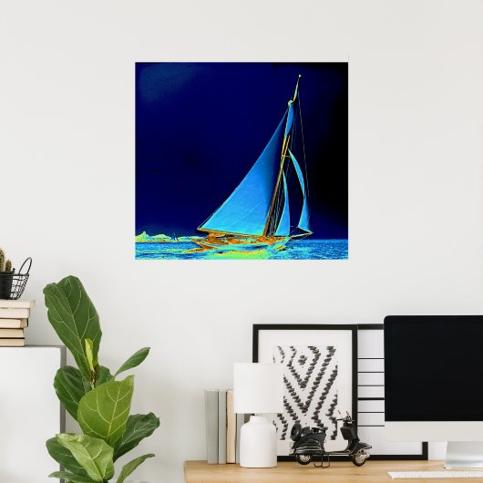 Sailboat Wayward 1890 Poster (Heimbüro)