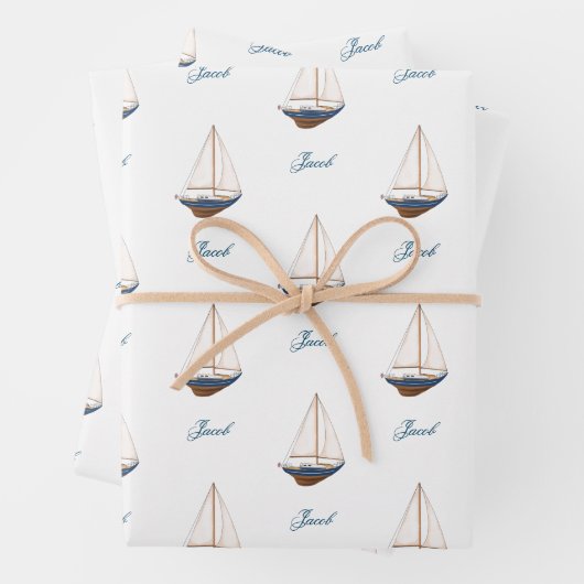 Sailboat Wedding Nautical Birthday Baby Dusche Geschenkpapier Set (Beispiel)