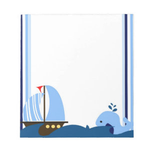 Sailboat & Whale Notepad Notizblock