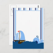 Sailboat & Whale Postkarte (Vorne/Hinten)