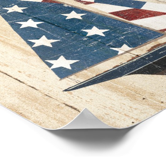 Sailboat With American Flag Poster (Ecke)