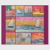 Sailboat Wrapping Paper Geschenkpapier (Flach)