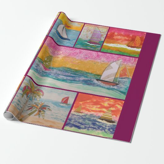 Sailboat Wrapping Paper Geschenkpapier (Ungerollt)