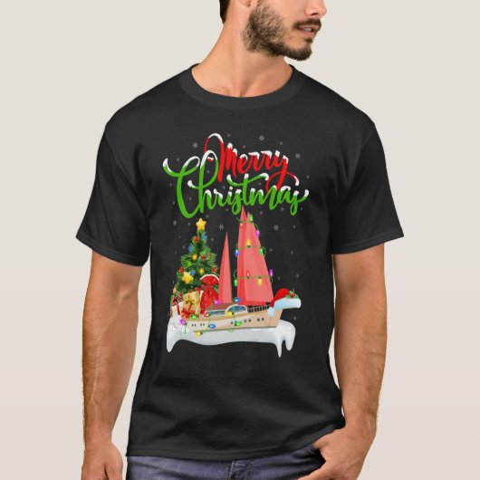 SailBoat  Xmas Decorations Santa SailBoat Christma T-Shirt (Vorderseite)