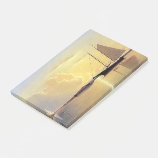 Sailboat Yacht Boat Ocean Sunrise Post-it Notes Klebezettel (angewinkelt)