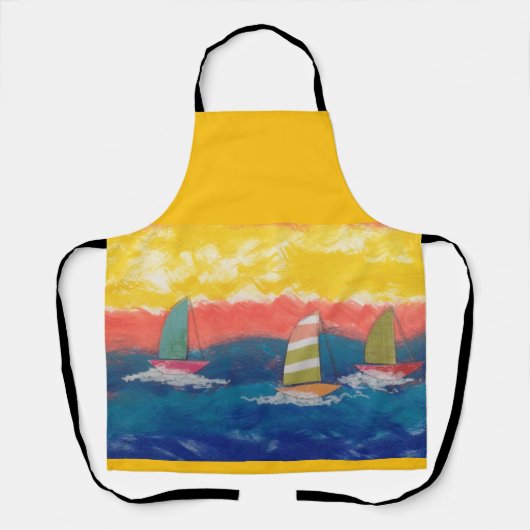 Sailboats All-over-Print-Schürze Schürze (Vorderseite)