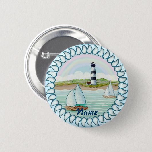 Sailboats Lighthouse Button (Vorne & Hinten)