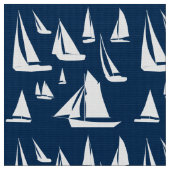 Sailboats Navy Blue Nautic Stoff (Nahaufnahme)