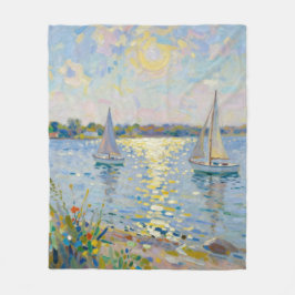 Sailboats New England Summer Fleecedecke