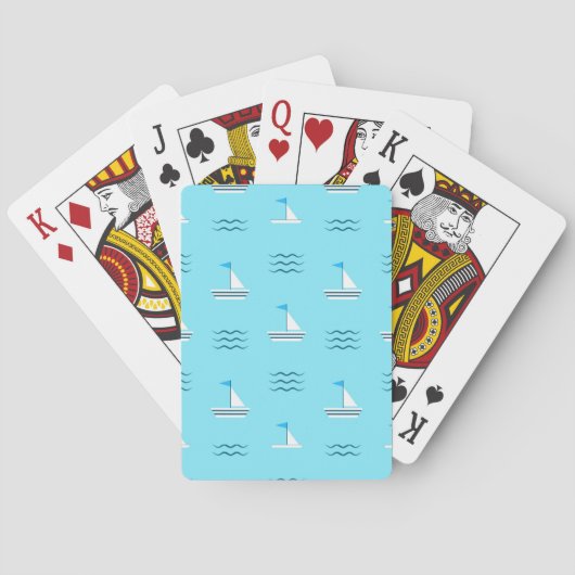 Sailboats On The Blue Sea Pattern Spielkarten (Rückseite)
