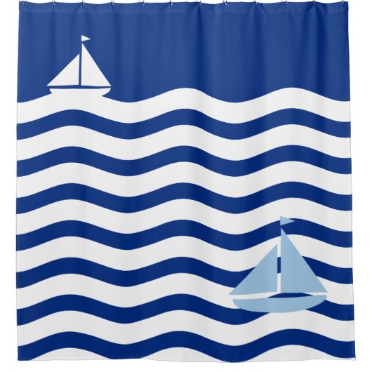 Sailboote Day Custom Duschvorhang (Vorderseite)
