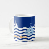 Sailboote Day Custom Kaffeetasse (Vorderseite Links)