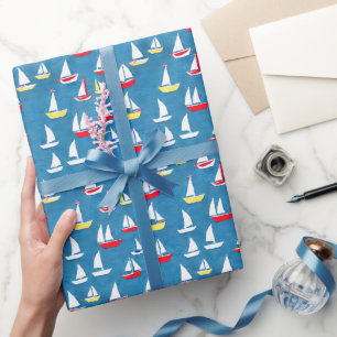 Sailboote Muster Preppy Geschenkpapier