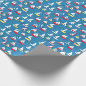 Sailboote Muster Preppy Geschenkpapier (Ecke)