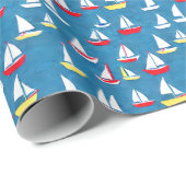 Sailboote Muster Preppy Geschenkpapier (Rolleneckpunkt)