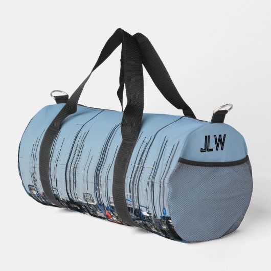 Sailboote Nautical Marina Sailing Blue Duffle Bag (Rechte Ecke)