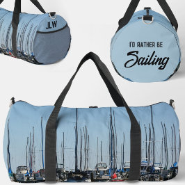 Sailboote Nautical Marina Sailing Blue Duffle Bag