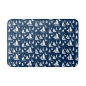 Sailboote Nautical Navy Blue Badematte (Vorderseite)