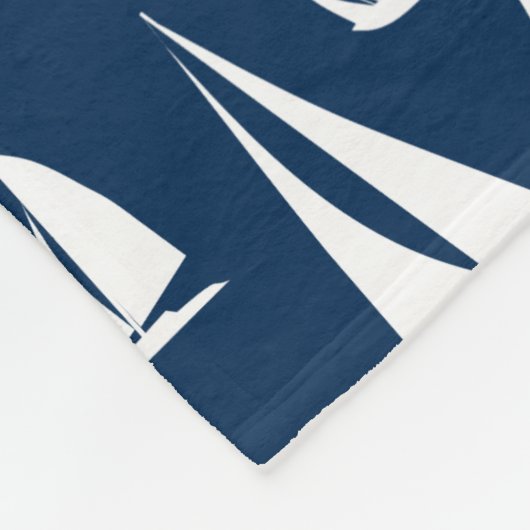 Sailboote Nautical Navy Blue Fleecedecke (Ecke)