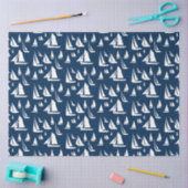 Sailboote Nautical Navy Blue  Seidenpapier (Basteln)