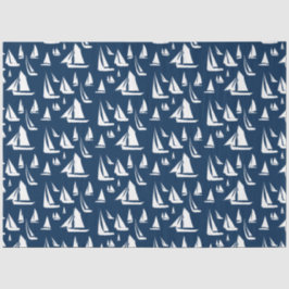 Sailboote Nautical Navy Blue Seidenpapier