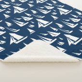 Sailboote Nautical Navy Blue Sherpadecke (3/4)