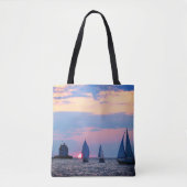 Sailboote Sunset Tote Bag Tasche (Vorderseite)