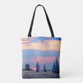Sailboote Sunset Tote Bag Tasche (Rückseite)
