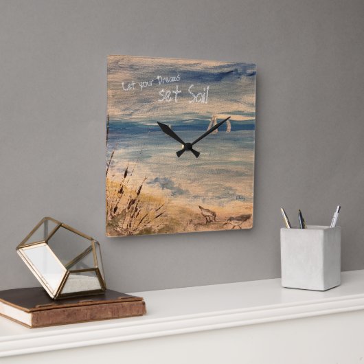 Sailboote Wall Clock Quadratische Wanduhr (Büro)