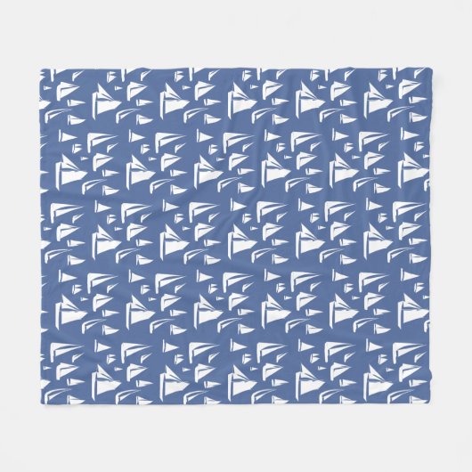 Sailbots Nautical Blue Fleecedecke (Vorderseite (Horizontal))