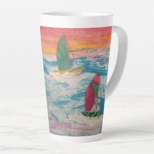 Sailbots Orange Sky Milchtasse (Rechte Ecke)