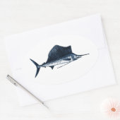 Sailfish-Logo Ovaler Aufkleber (Umschlag)