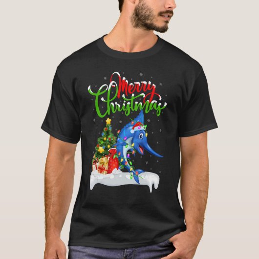 Sailfish Xmas Decorations Santa Sailfish Christm T-Shirt (Vorderseite)